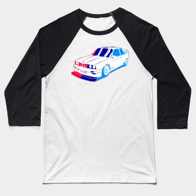 Bmw white Color Baseball T-Shirt by fordartdenim